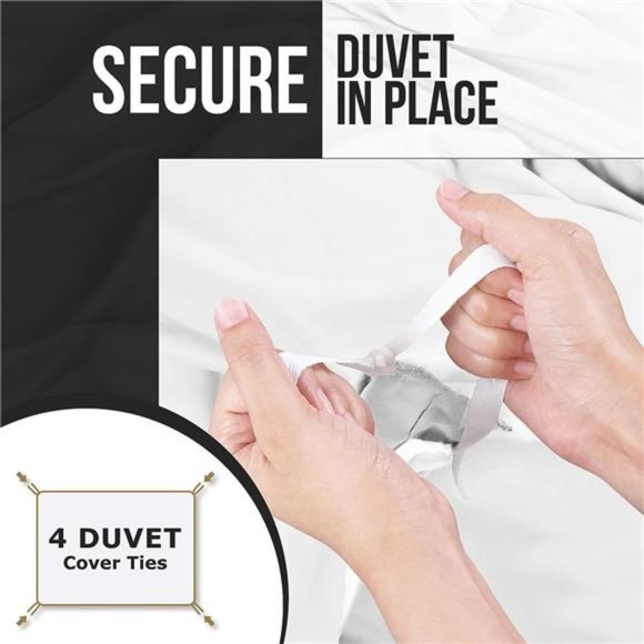 Bedding Duvet Cover Queen Size Set - 1 Duvet Cover with 2 Pillow Shams -3 Pieces - Picture 4 of 6
